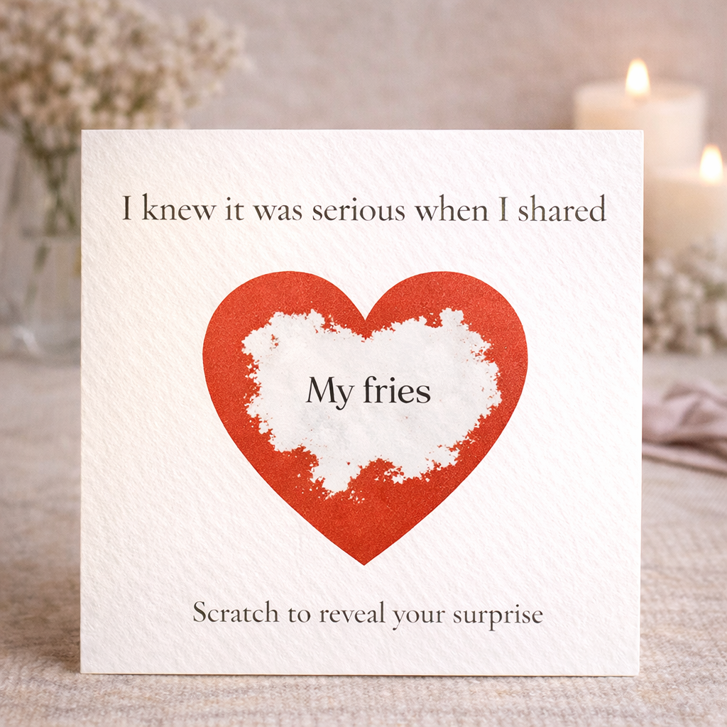 Funny Scratch Card Gift for Partner, Playful Love Card with Gold Heart, Romantic Reveal Card for Couples - Image 2