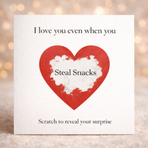 Funny Love Scratch Card for Couples, Personalised Surprise Reveal Card, Playful Gift