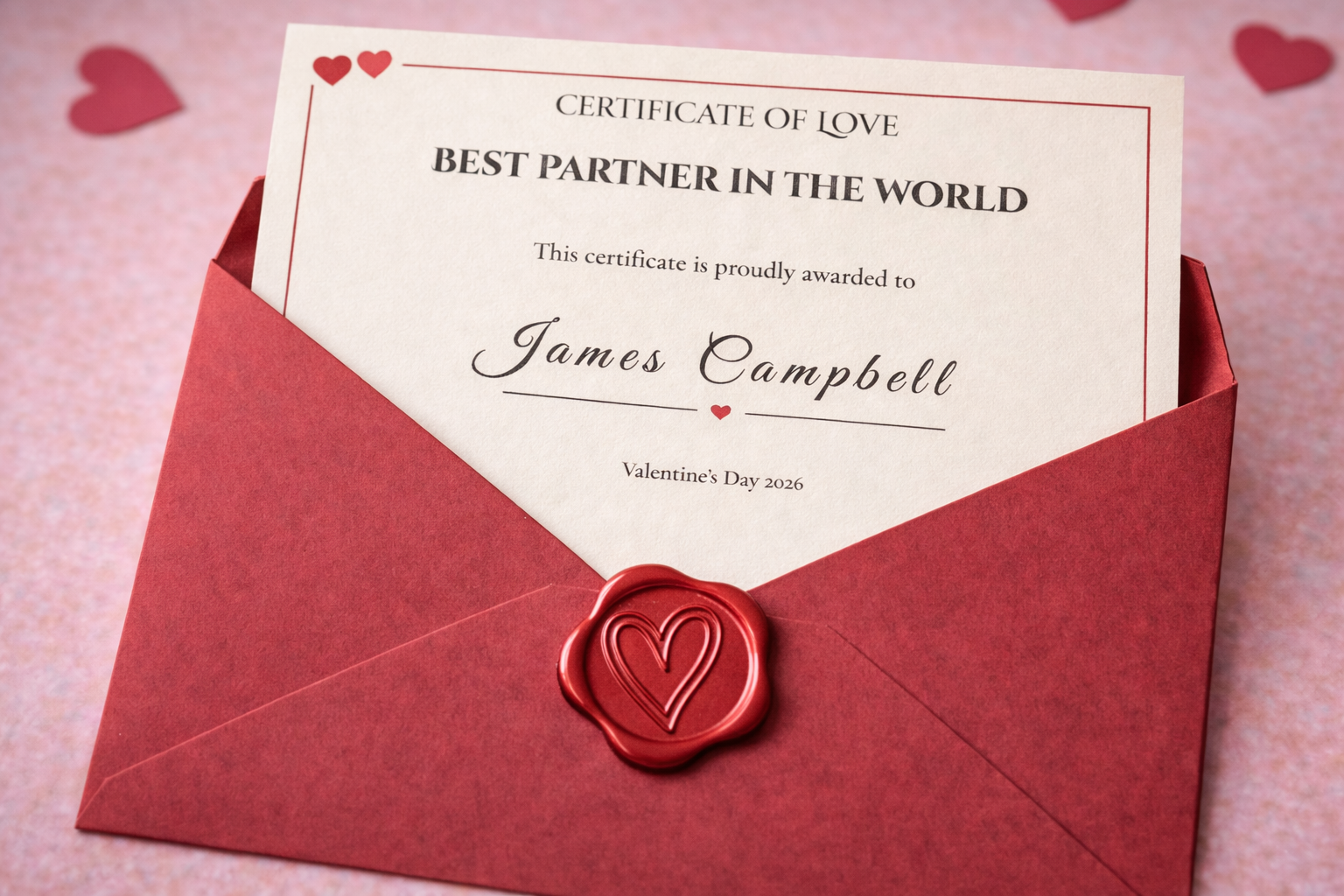 Best Girlfriend Certificate Gift, Personalised Love Award Card for Her, Romantic Keepsake Present - Image 4
