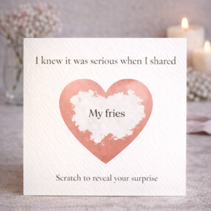 Funny Scratch Card Gift for Partner, Playful Love Card with Gold Heart, Romantic Reveal Card for Couples