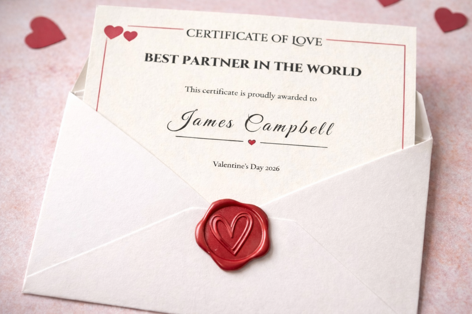 Best Girlfriend Certificate Gift, Personalised Love Award Card for Her, Romantic Keepsake Present - Image 3