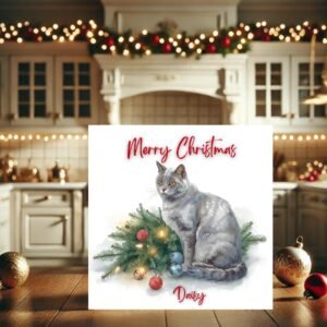 Personalized Cat Christmas Card | Festive Holiday Greeting