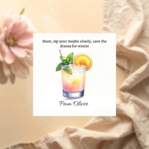 Personalized Family Greeting Card, Linen Cardstock, Custom Message