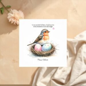 Personalised Mother’s Day Card, Custom Happy Mothers Day Gift for Mum, Meaningful Greeting Card from Daughter or Son