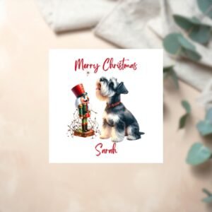 Dog Christmas Gift Card, Puppy Xmas Greeting, Personalised Pet Holiday Card, Mom Christmas Greeting, Dad Christmas Card, Son Xmas Card