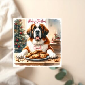 Personalized Dog Christmas Card, Festive Pet Design