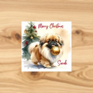 Personalized Dog Christmas Card, Pet Art Greeting