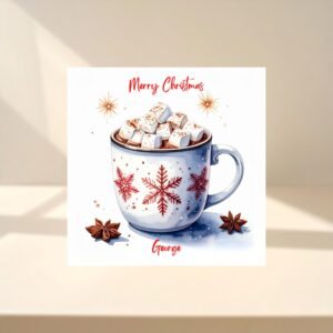 Personalized Christmas Card, Holiday Greeting, Festive Winter Design