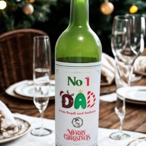 Personalized Christmas Wine Bottle Label, Funny Secret Santa Gift