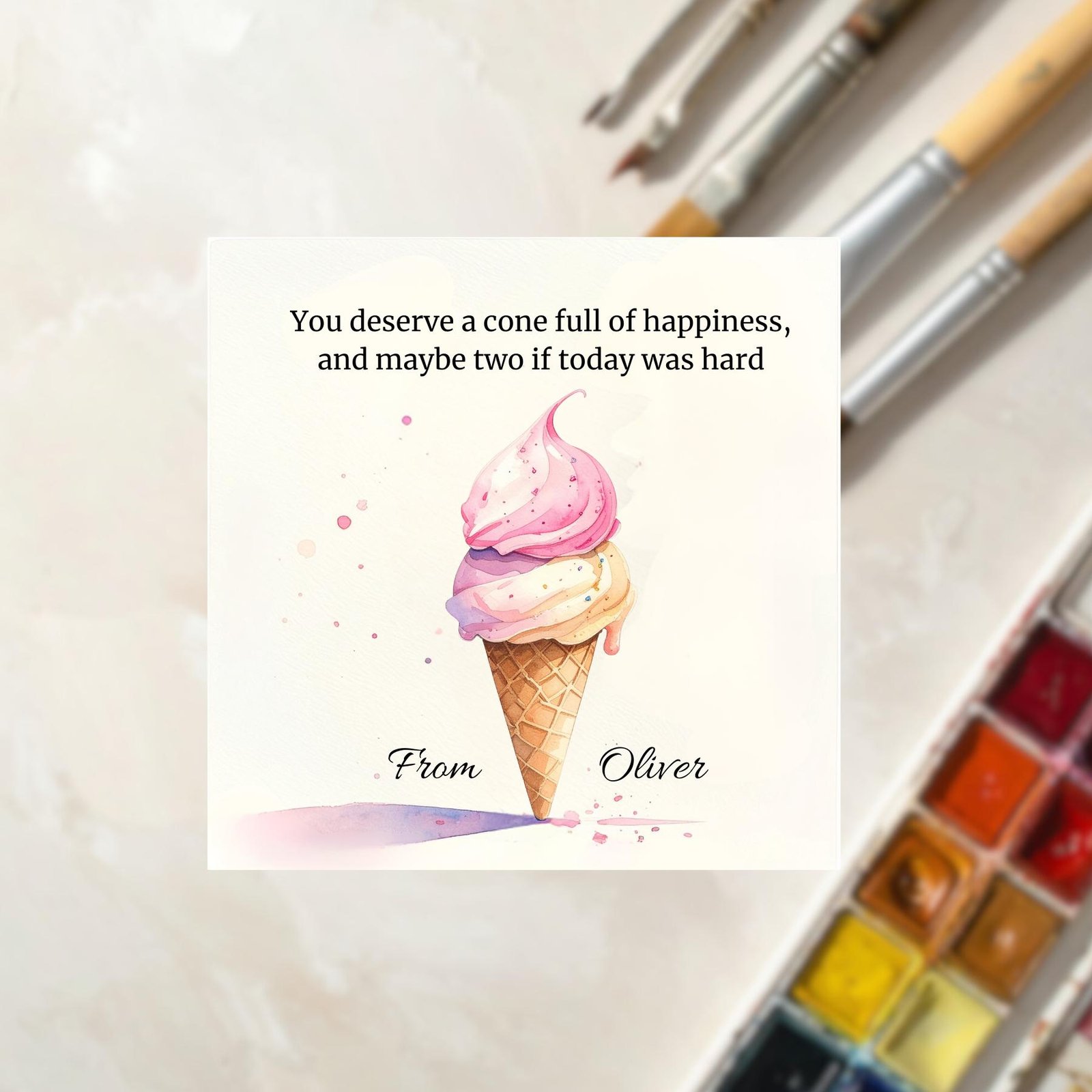 Personalized Family Greeting Card, Linen Embossed Cardstock