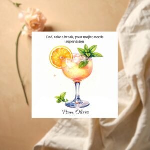 Personalized Family Greeting Card, Linen Embossed Cardstock