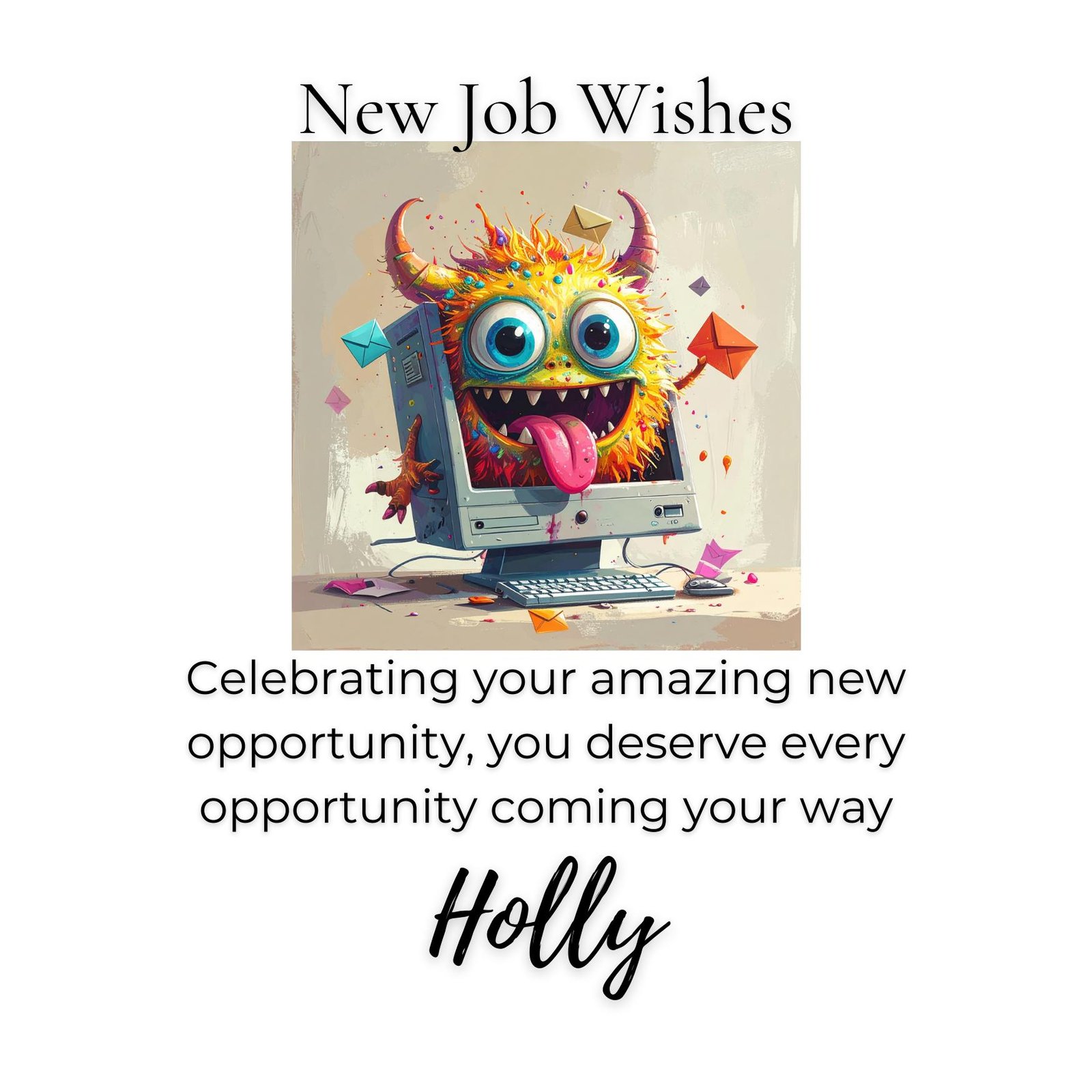 Funny New Job Card: Personalized Career Celebration