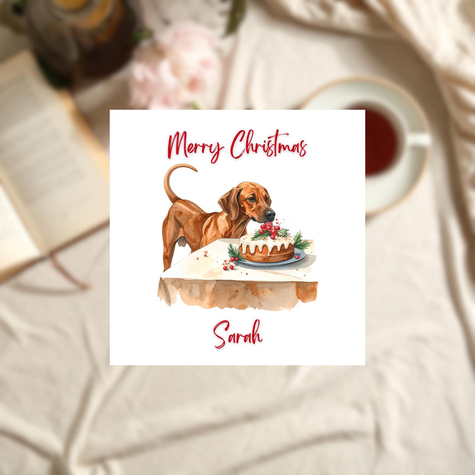 Personalised Dog Christmas, Puppy Xmas Greeting, Dog Lover Holiday Card, Dog Mum Christmas, Dog Dad Christmas, Son Xmas Card, Daughter Card