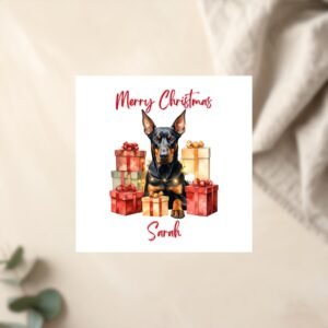 Personalized Puppy Christmas Card, Dog Mum, Dog Dad Greeting
