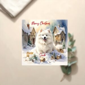 Personalized Winter Puppy Christmas Card