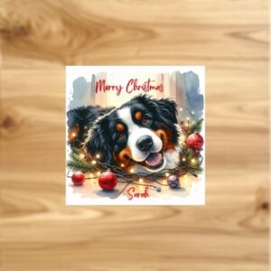 Personalized Dog Christmas Card, Puppy Xmas Greeting