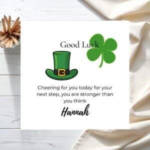 Custom Name Good Luck Card, Supportive Encouragement Greeting Card For Exams First Day At Work And Important Milestones Wife Husband Kid