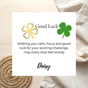 Personalised Good Luck Card With Custom Name, Supportive Greeting Card For Exams Auditions New Jobs And Big Decisions Gift For Mum or Child