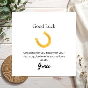 Personalised Good Luck Card With Name, Encouraging Greeting Card For Exams Interviews Performances And New Beginnings