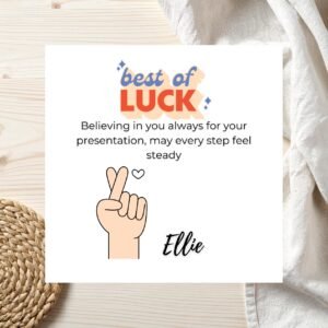 Funny Personalised Encouragement Card, Good Luck Greeting Card With Name For Exams Interviews And New Opportunities Gift Card Lucky Card