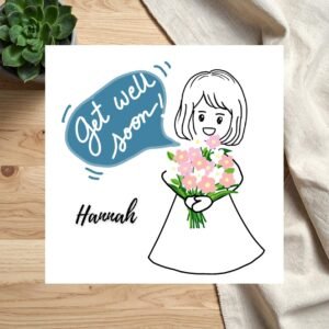 Get Well Card for Sister, Caring Healing Message and Thoughtful Words, Personalised Family Greeting Card