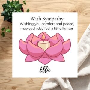 Sorry for Your Loss Card, Elegant Sympathy Card for Loved Ones, Friends, Colleagues, Offering Support and Kind Thoughts