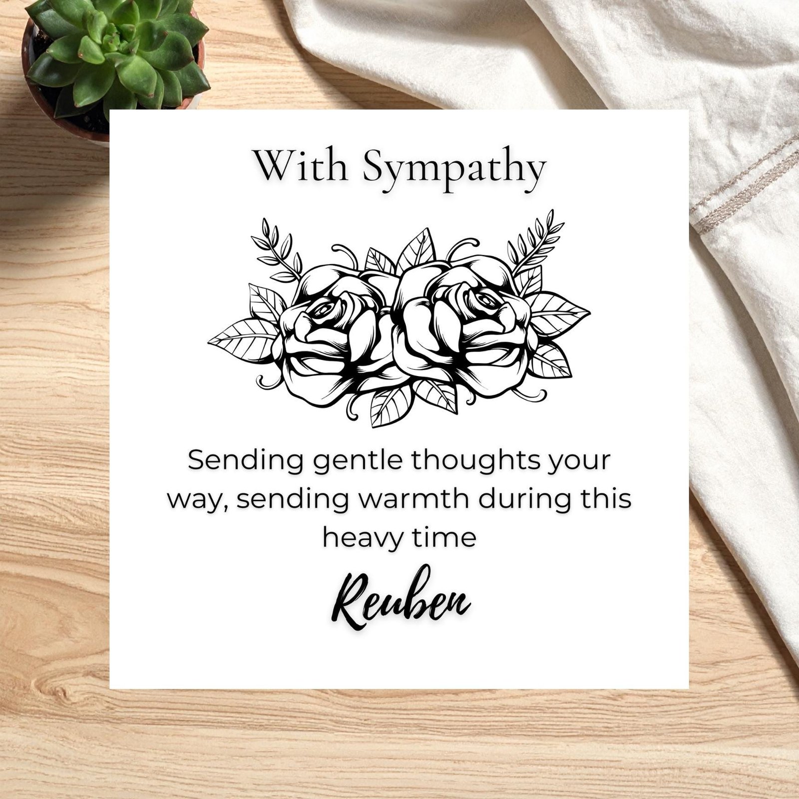 Memorial Sympathy Card, Condolence Card for Family Members and Close Friends, Meaningful Way to Share Love and Support