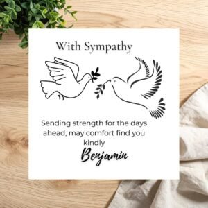 With Sympathy Card for Family and Friends, Condolence Card for Times of Loss, Simple and Caring Design