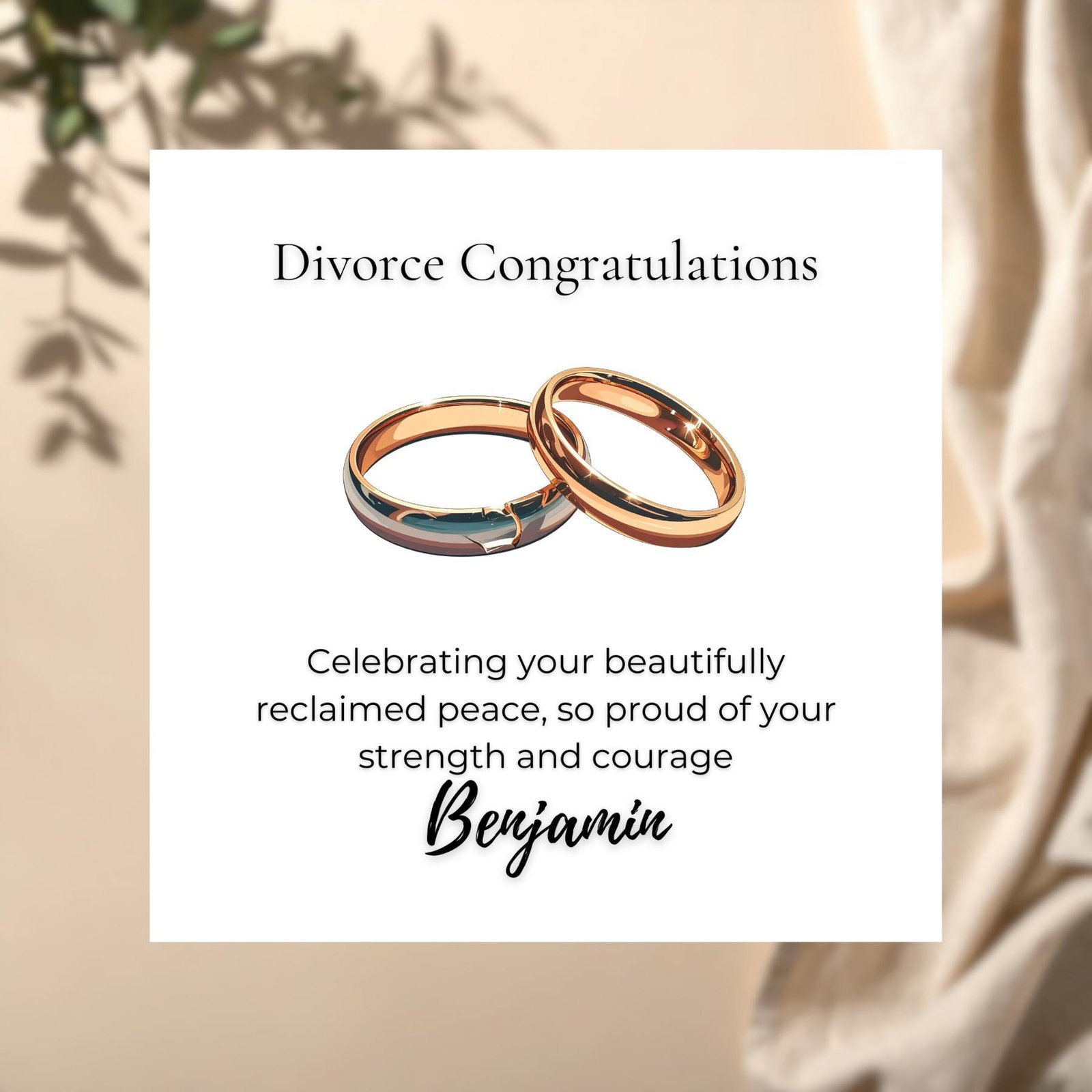 Funny Divorce Greeting Card for Couple Friends, Supportive Card for Wife and Husband Separation