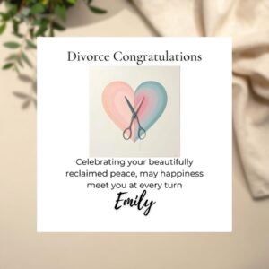 Divorce Card for Wife from Friends, Light Hearted Funny Support Greeting for New Beginnings