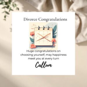 Funny Divorce Card for Friends, Support Greeting for Wife or Husband Embracing New Beginnings
