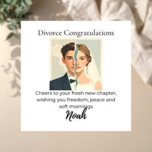 Divorce Greeting Card for Couple Friends, Funny Separation Support with Positive Fresh Start Theme