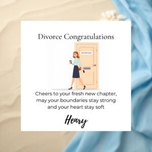 Funny Divorce Card for Wife, Support Greeting for New Beginnings and Positive Moving On