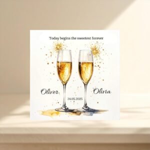 Personalized Wedding Anniversary Card, Romantic Couple Gift