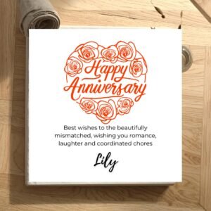 Anniversary Card for Husband from Wife, Personalised Romantic Anniversary Card