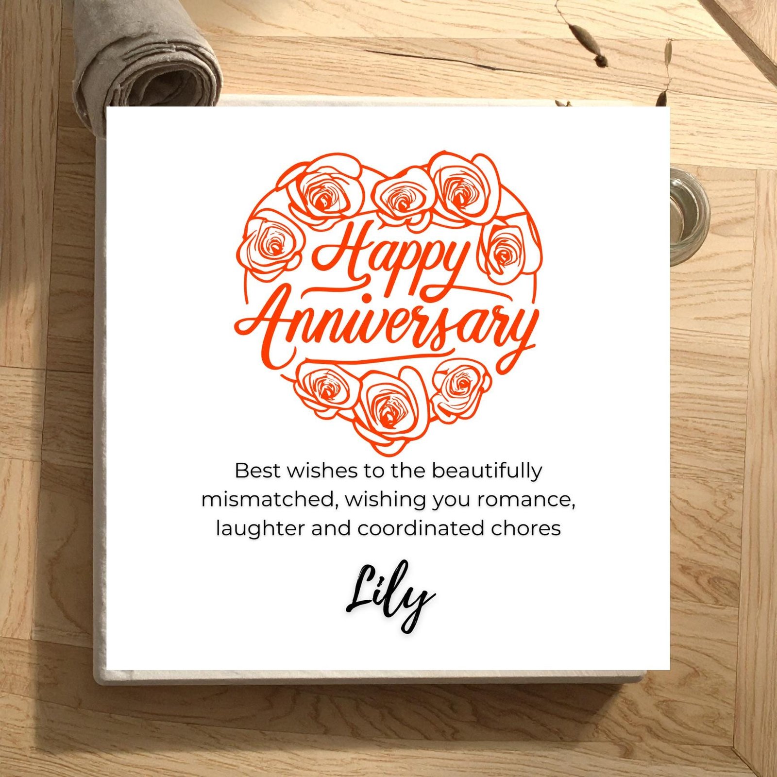 Anniversary Card for Husband from Wife, Personalised Romantic Anniversary Card