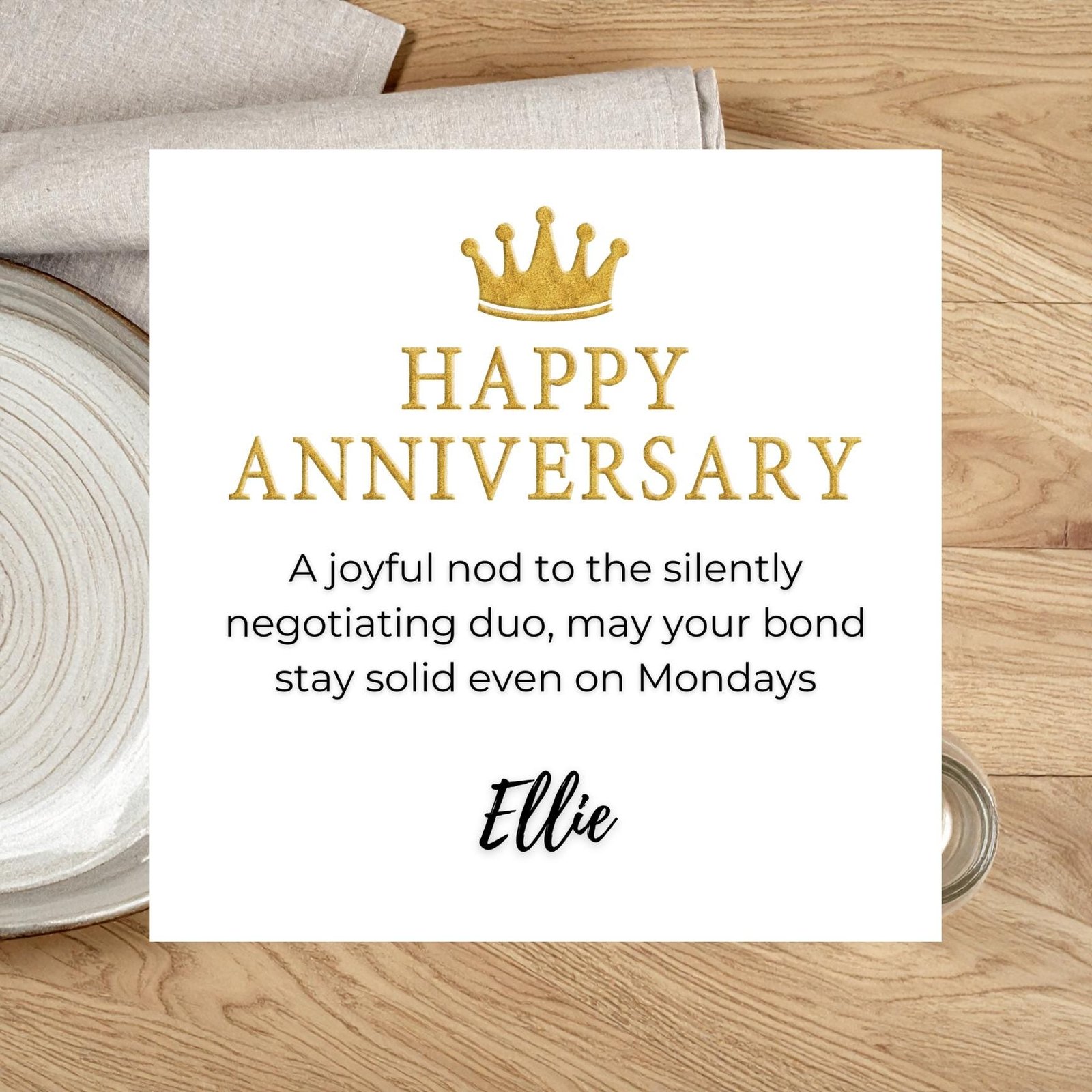 Anniversary Card for Friends, Personalised Couple Anniversary Card