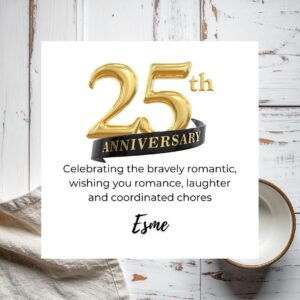 Marriage Anniversary Card for Husband Wife or Spouse, Elegant Personalised Card