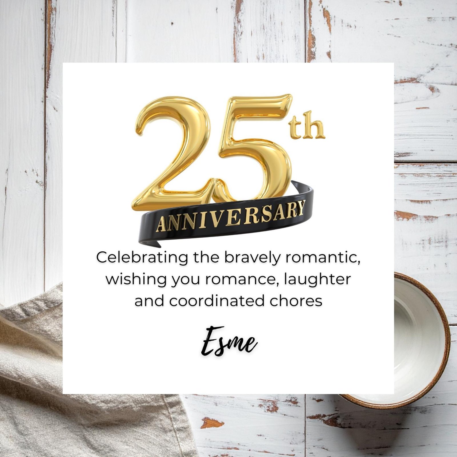 Marriage Anniversary Card for Husband Wife or Spouse, Elegant Personalised Card