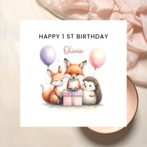 1st Birthday Card Baby Girl, First Birthday Girl Card, Personalised One Today Card, Girl 1st Birthday Card, Birthday Gift For Girl
