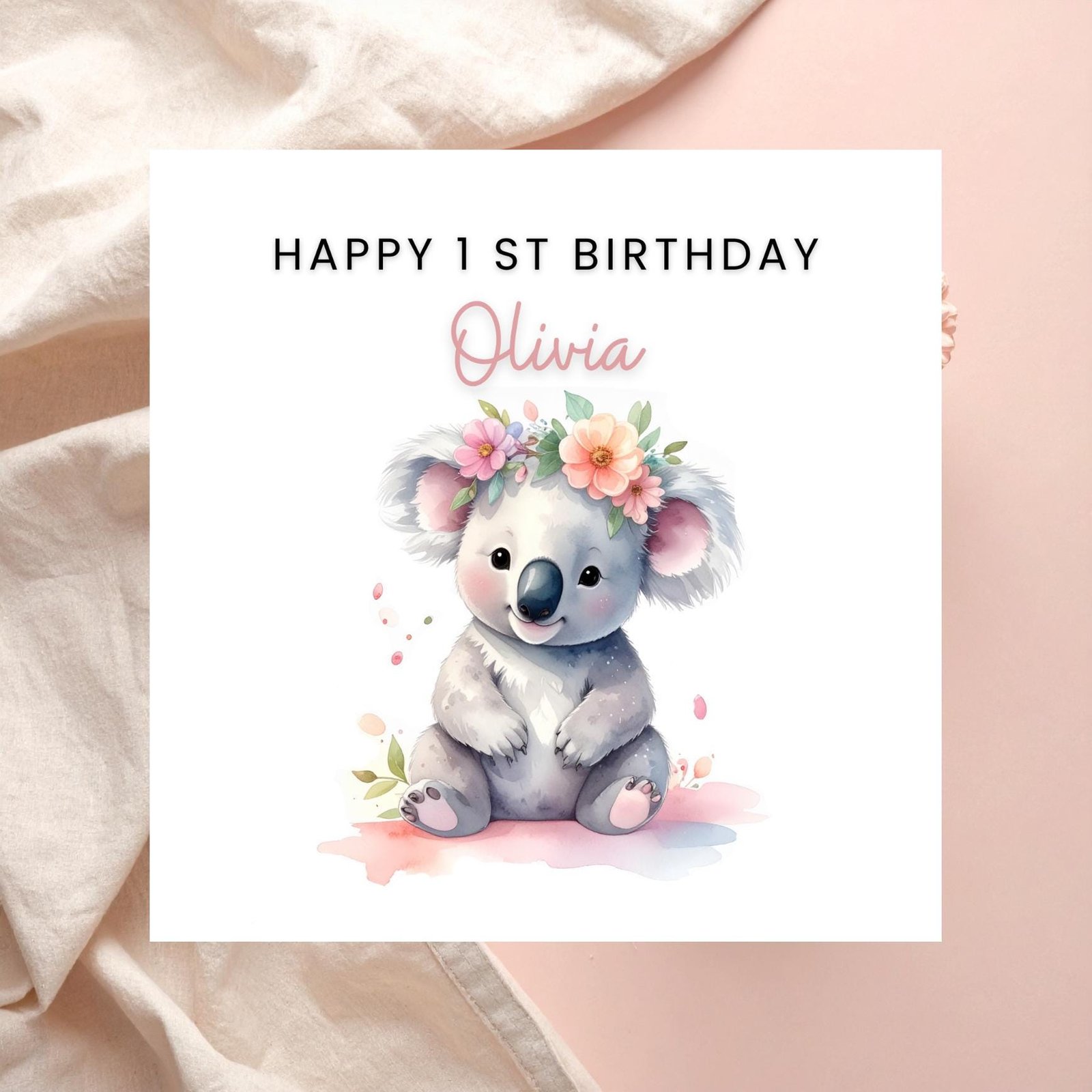1st Birthday Card For Girl, Baby Girl First Birthday Card, Personalised Birthday Gift, One Today Girl Card, First Birthday Present