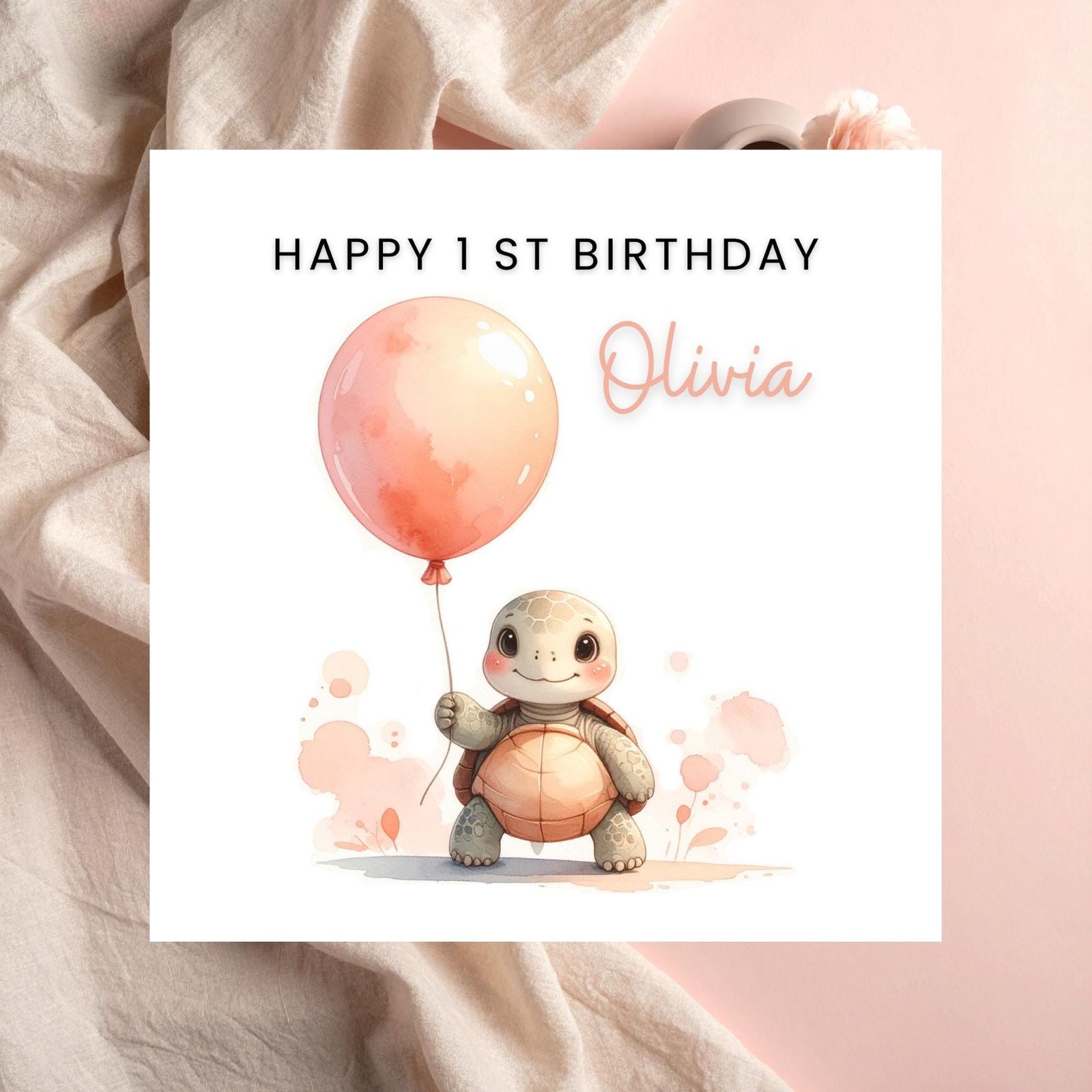 First Birthday Card Girl, 1st Birthday Card Baby Girl, Personalised Birthday Card, Girl Turns One Gift, Baby Girl Birthday