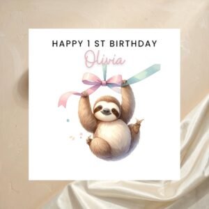 1st Birthday Card Girl, First Birthday Card Baby Girl, Personalised Birthday Card, One Year Old Girl, Birthday Gift For Girl