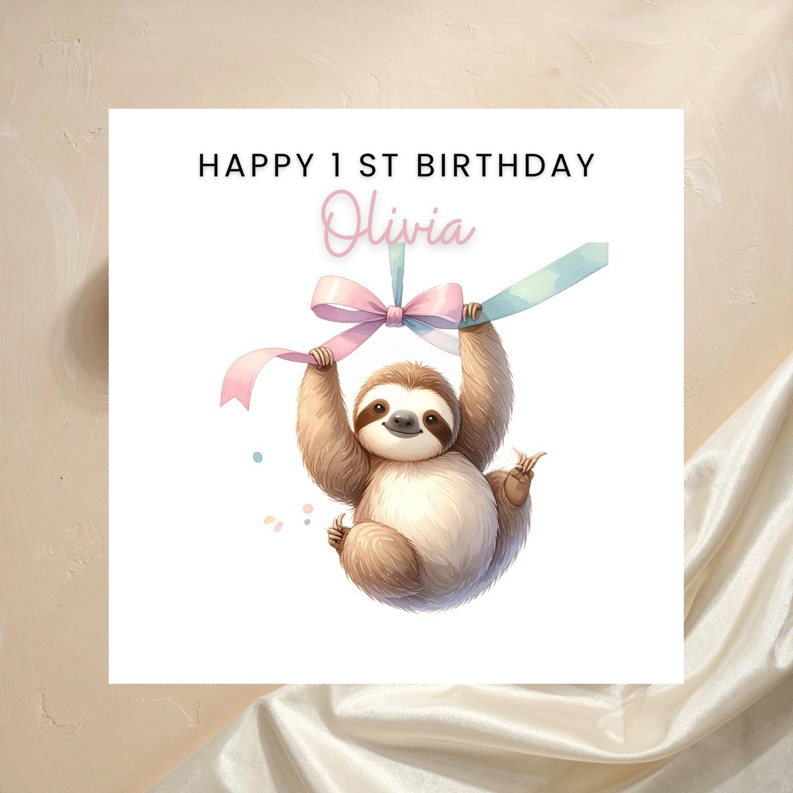 1st Birthday Card Girl, First Birthday Card Baby Girl, Personalised Birthday Card, One Year Old Girl, Birthday Gift For Girl