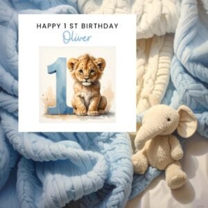 1st Birthday Card For Boy, First Birthday Baby Boy Card, Personalised One Year Card, Boy Turns One Gift, Baby Boy First Birthday