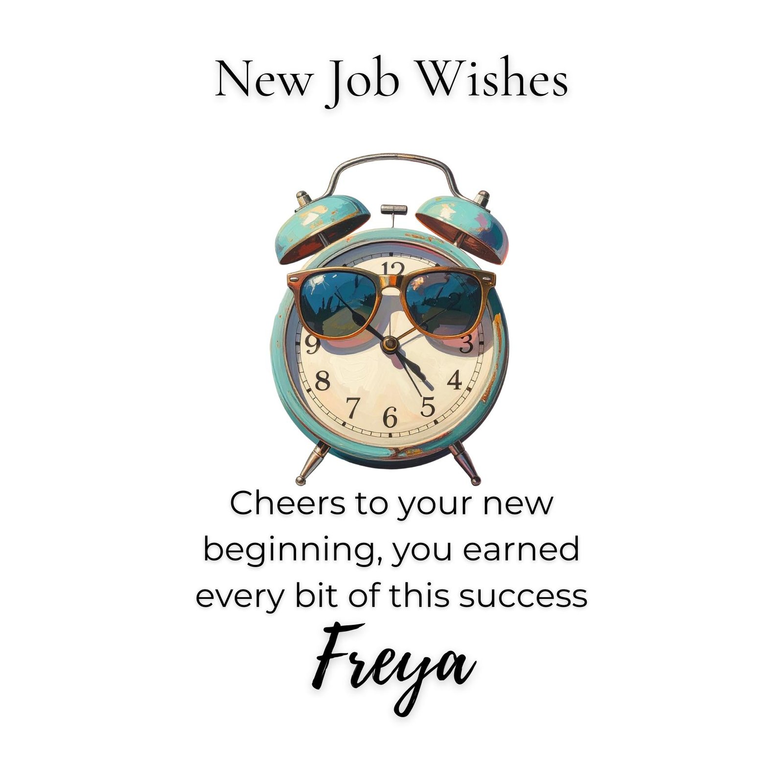 New Job Congratulations Card With Funny Illustration A Thoughtful Work Gift For Office And Coworkers