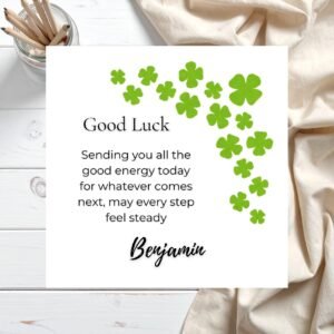 Good Luck Greeting Card Personalised With Name, Thoughtful Encouragement Card For New Job Exams Auditions And Fresh Starts