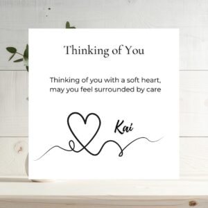 Thinking Of You Card For Her, Minimal Neutral Greeting Card, Personalised Comfort Card To Send Love And Warm Thoughts