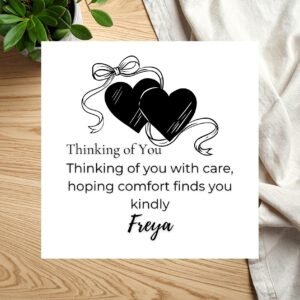 Thinking Of You Card For Friend, Simple Linen Greeting Card, Personalised Just Because Card To Let Them Know You Care