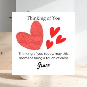 Thinking Of You Card For Wife Husband Or Friend, Premium White Linen Card, Personalised Thoughtful Greeting For Any Moment